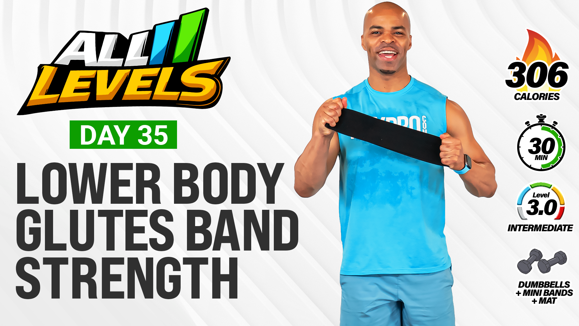 30 Minute Lower Body Glutes Focus + Mini Band - ALL LEVELS #35