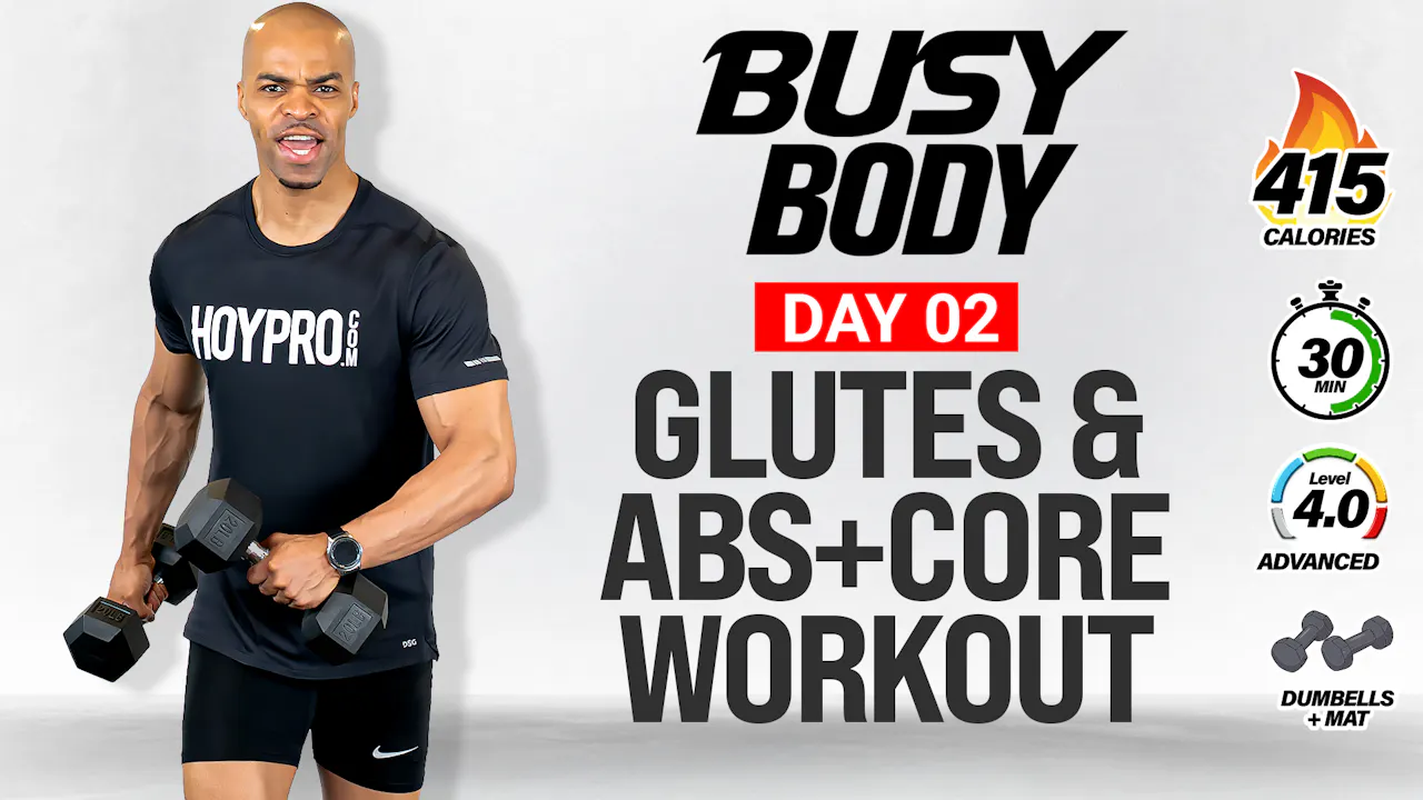 30 Minute Glutes & Abs Lower Body Workout - BUSY BODY #02 - Millionaire ...