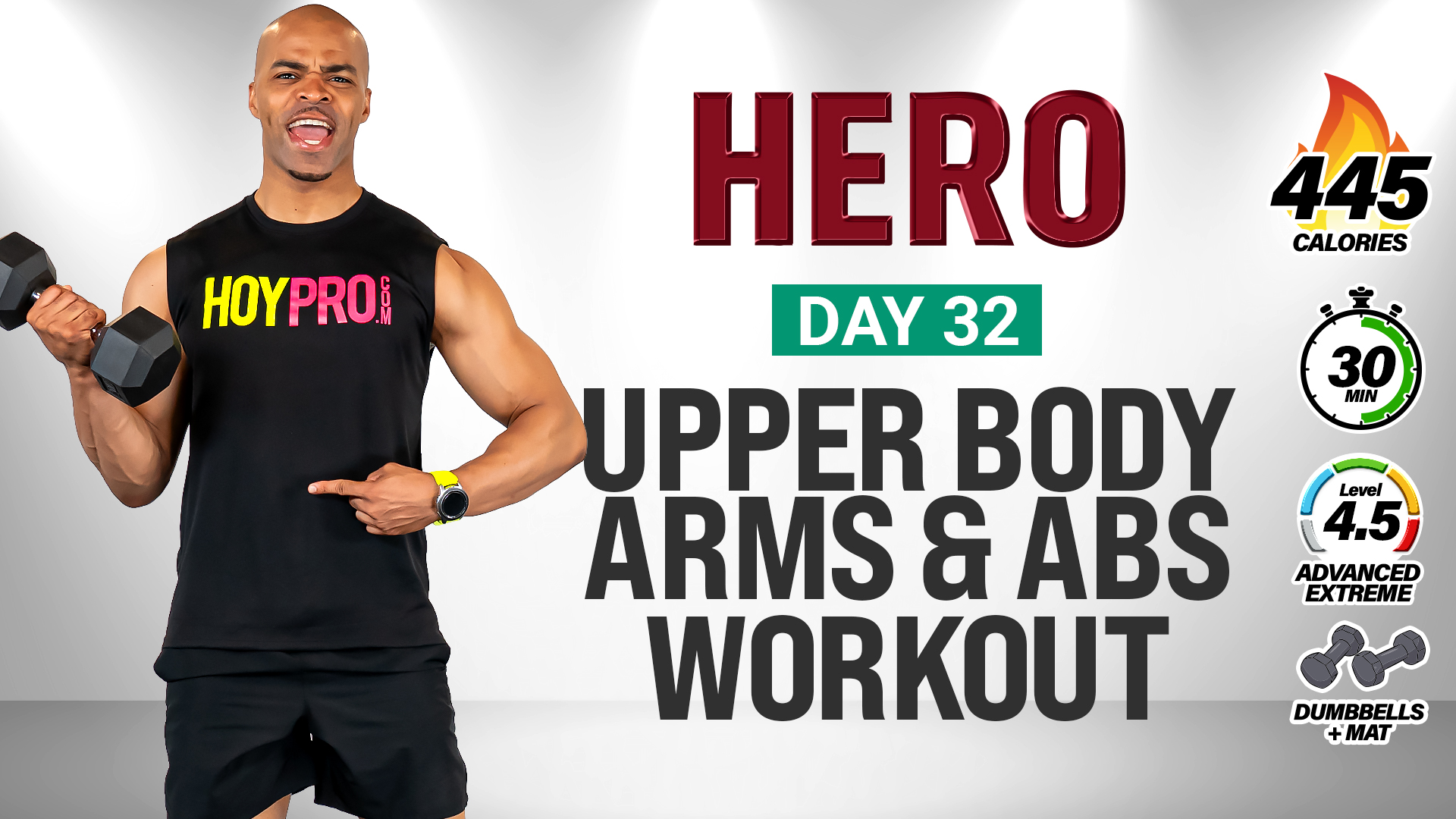 30 Minute KILLER Arms & Abs Strength - HERO #032