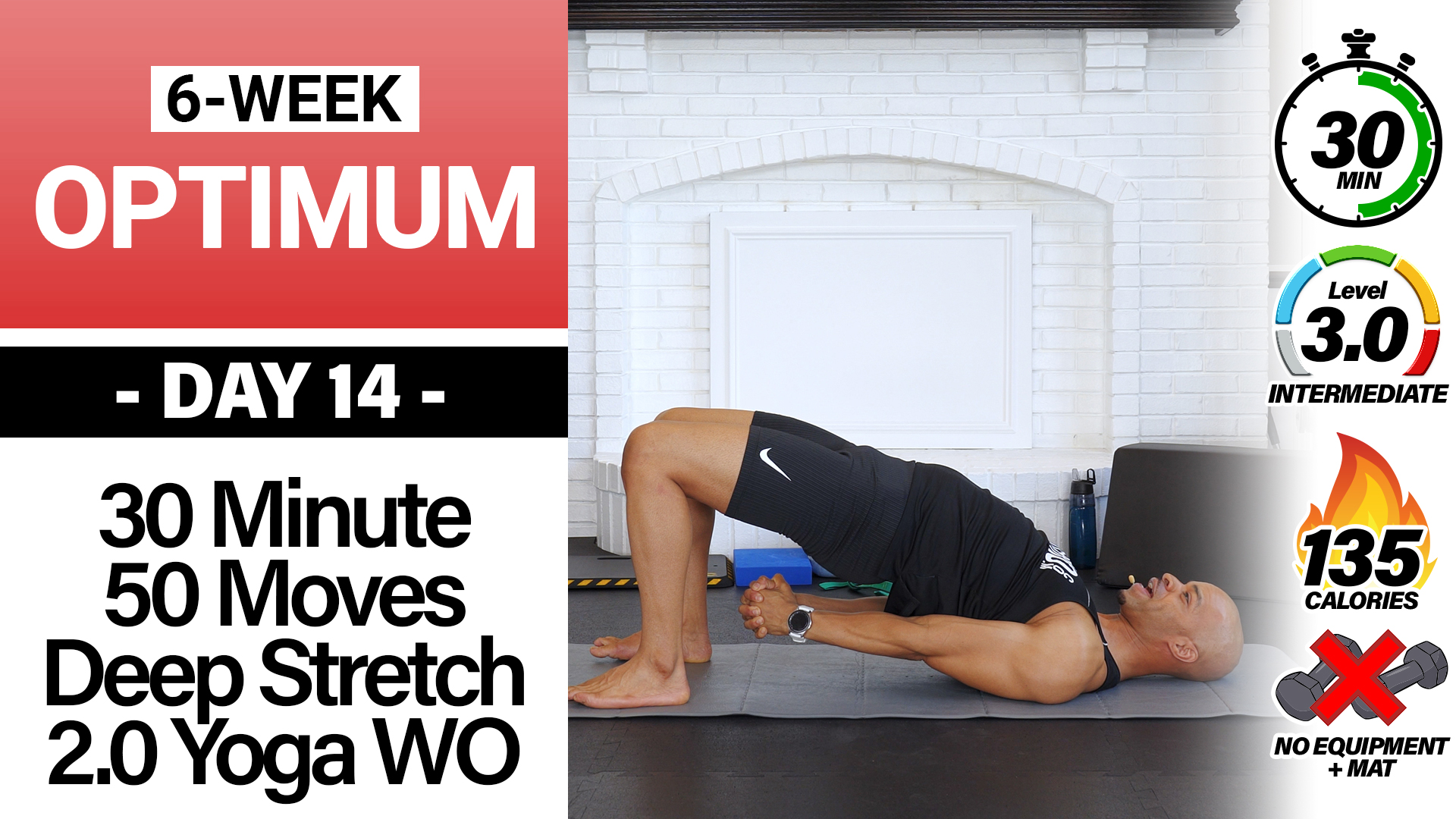 30 Minute 50 Moves Deep Yoga & Stretching Workout 2 - OPTIMUM #14