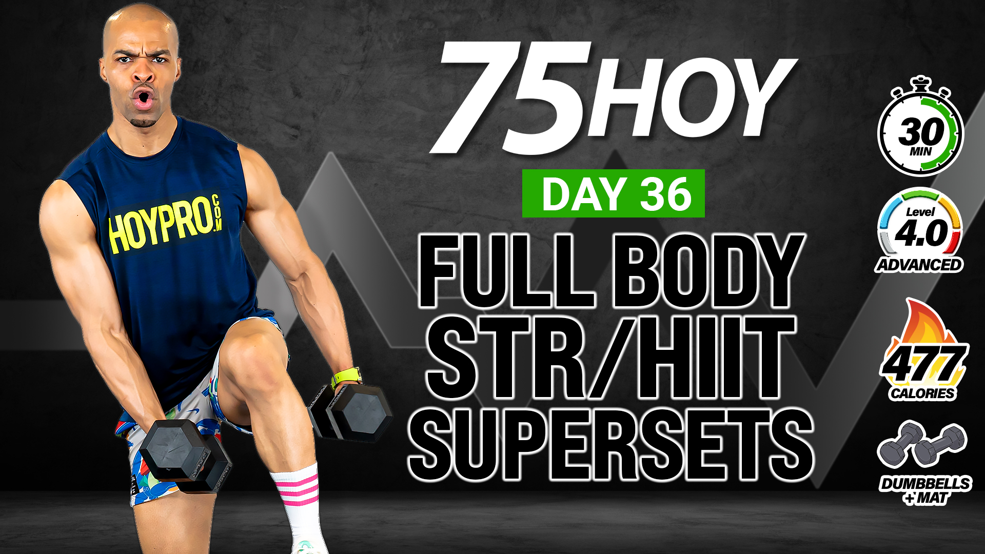 30 Minute Full Body Strength + HIIT Supersets - 75 HOY #36