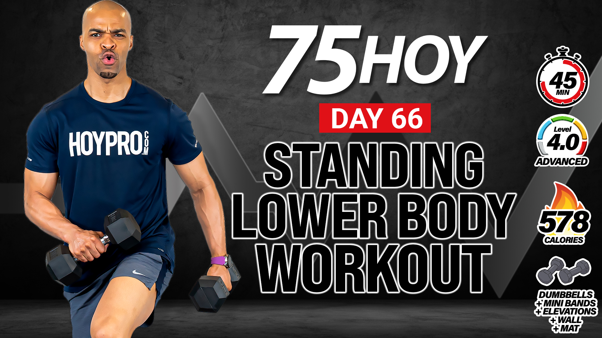 45 Minute Standing Complete ABAB Lower Body Workout - 75 HOY #66