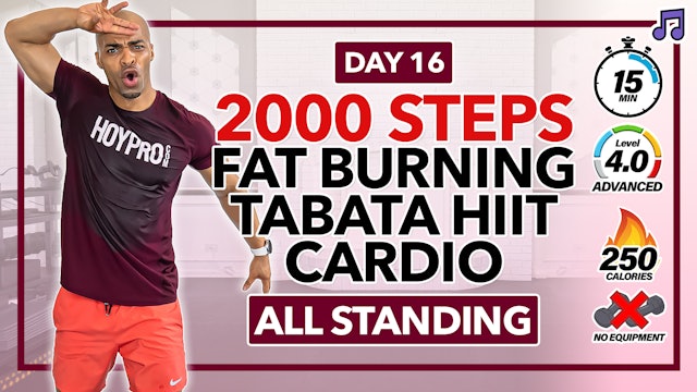 15 Minute Fat Burning Tabata Freestyle Cardio - 2000 Steps #16 (Music)