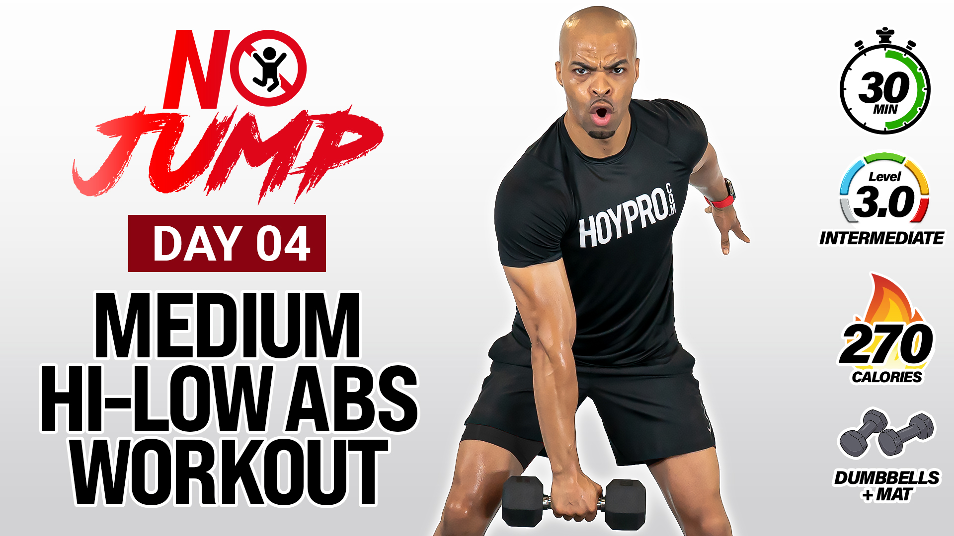 30 Minute Intermediate Hi Low Abs Workout - NO JUMP #04