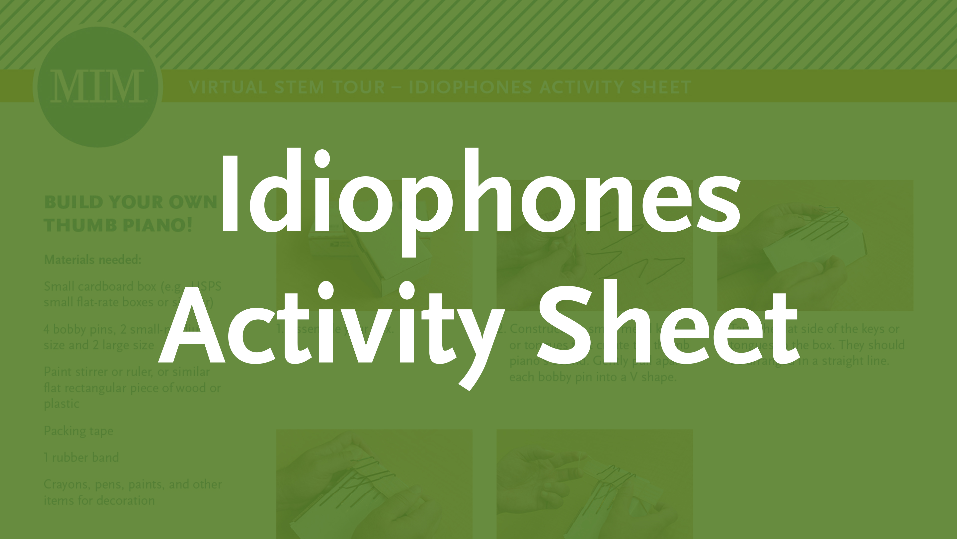 6 – Idiophones Activity Sheet