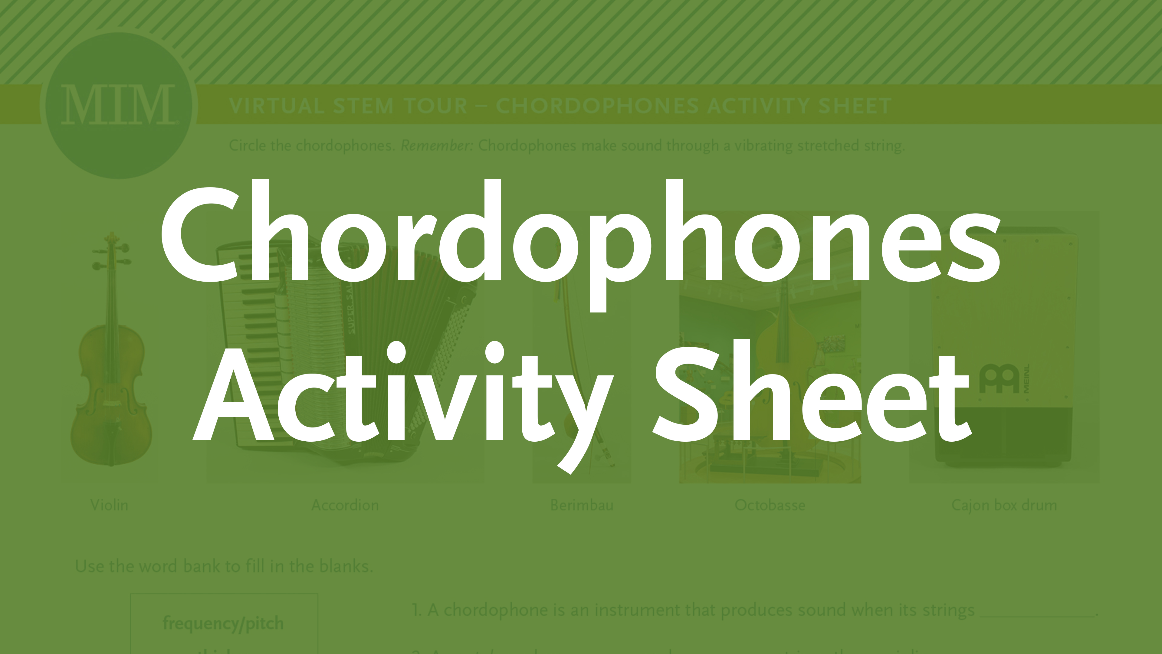 4 – Chordophones Activity Sheet
