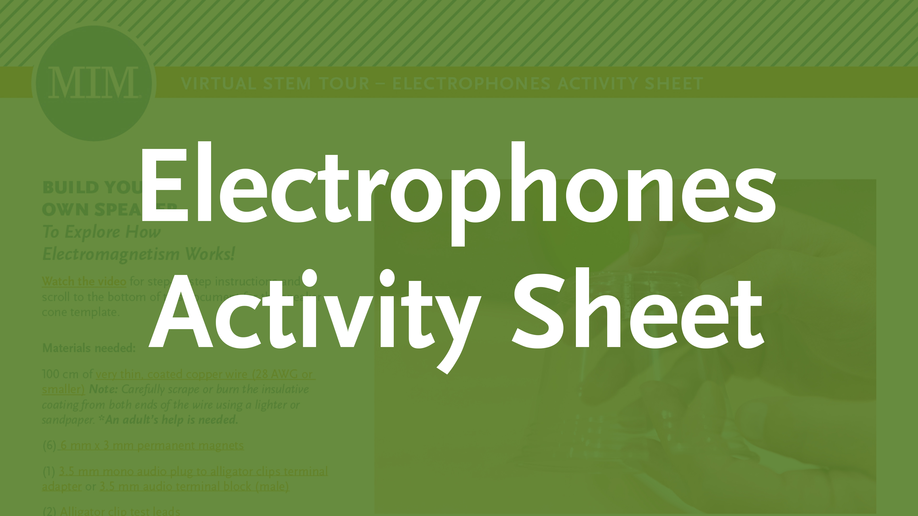 5 – Electrophones Activity Sheet