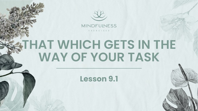 9.1 - That Which Gets In the Way of Your Task