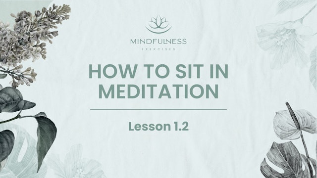 1.2 - How to Sit in Meditation