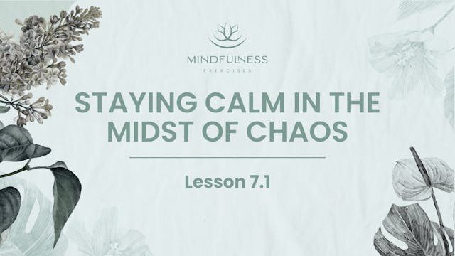 7.1 - Staying Calm in the Midst of Chaos