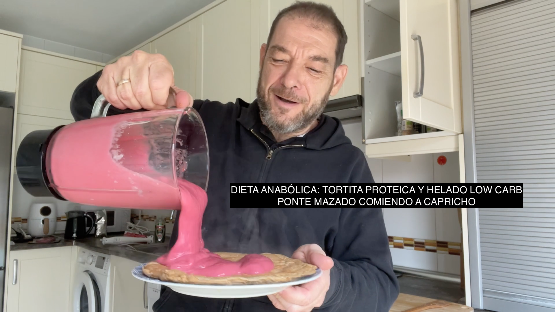 Dieta anabólica. Tortita proteica con helado low carb. 