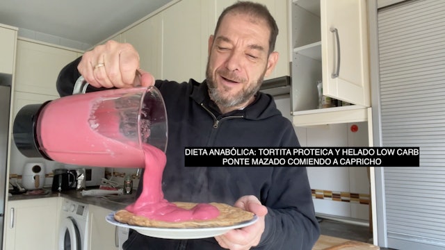 Dieta anabólica. Tortita proteica con helado low carb. 