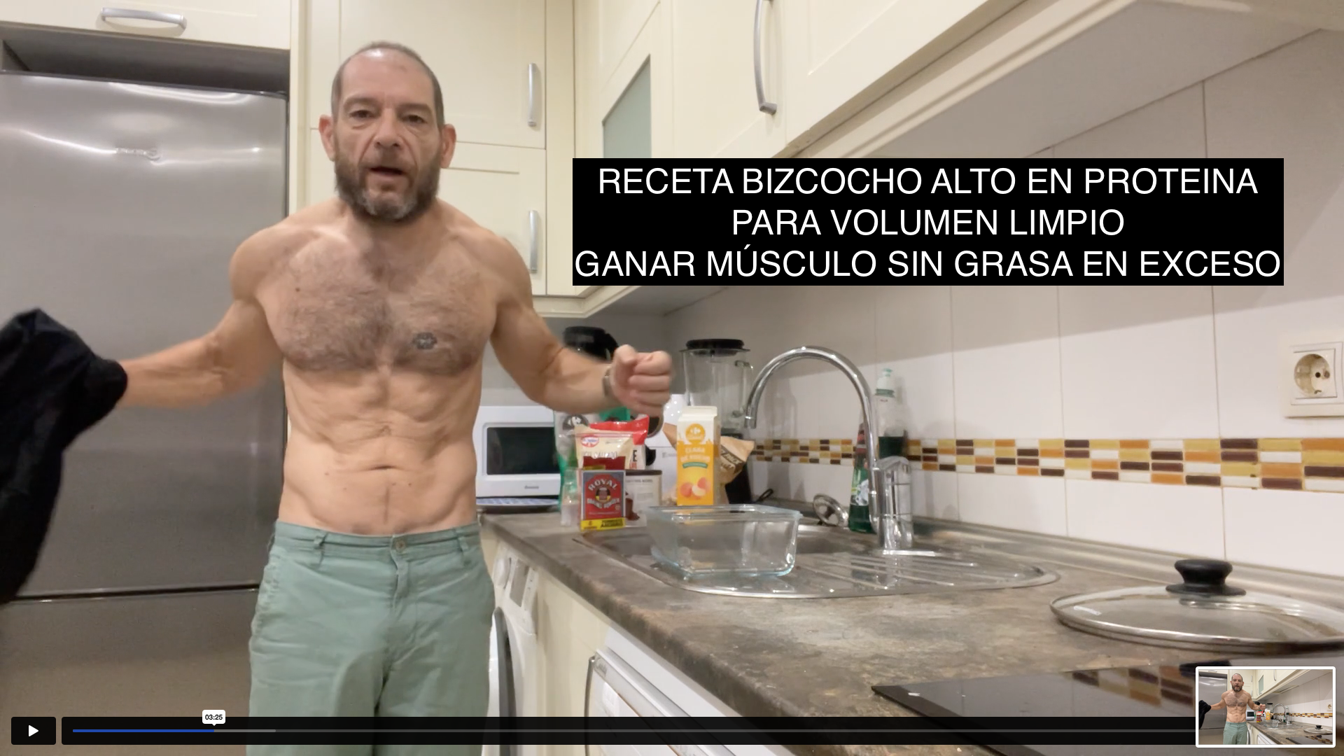 Bizcocho alto en proteina para volumen limpio 