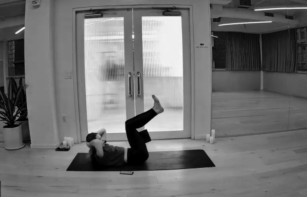 24 min core & stretch with a block