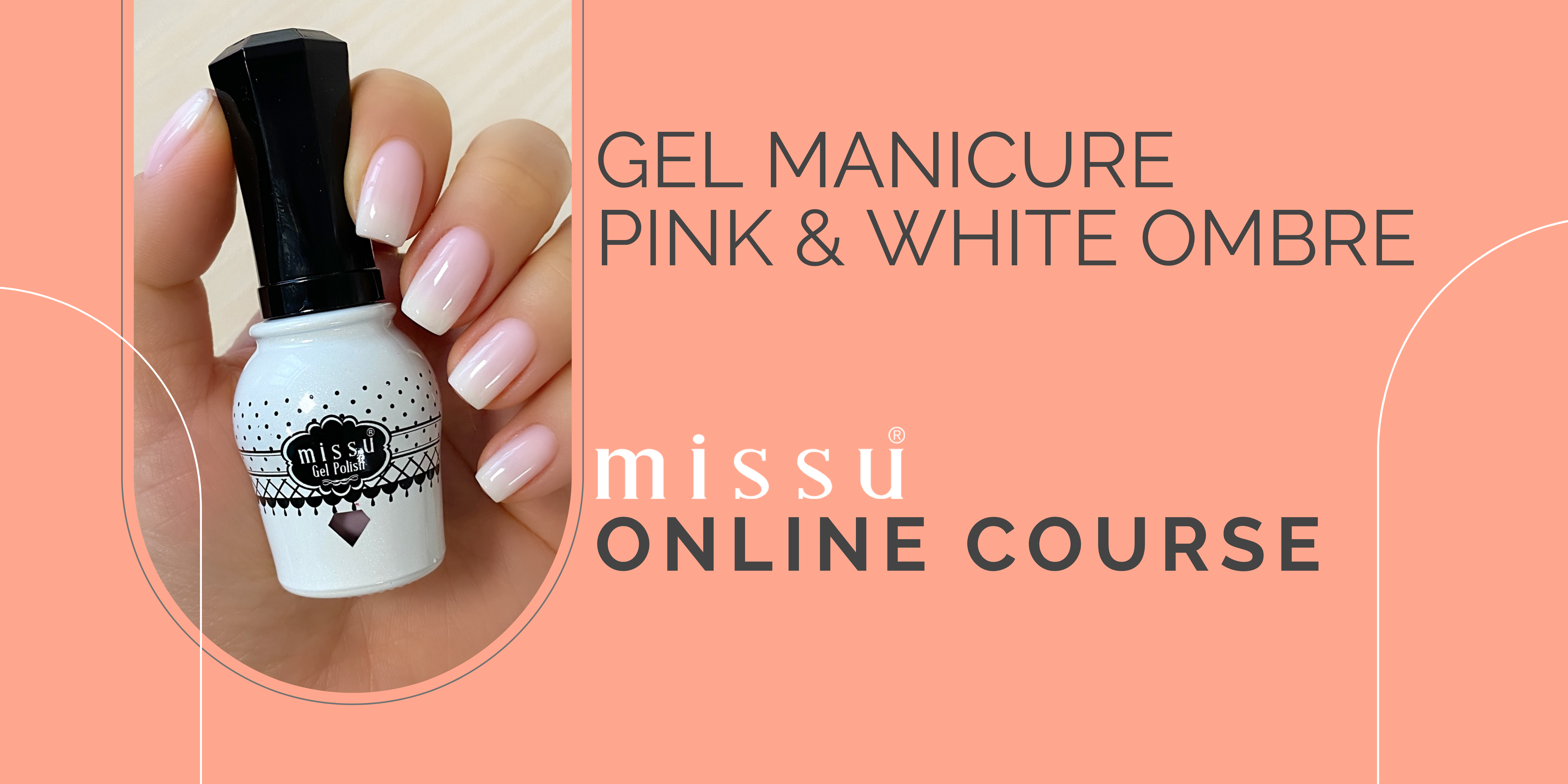 Gel Manicure Pink & White Ombre