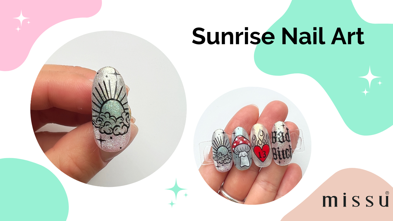 sunrise nail art