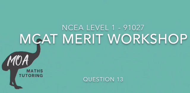 NCEA 91027 - MCAT Merit workshop Question 13