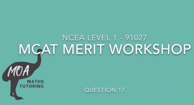 NCEA 91027 - MCAT Merit workshop Question 17