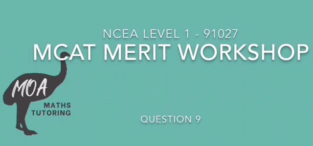 NCEA 91027 - MCAT Merit workshop Question 9