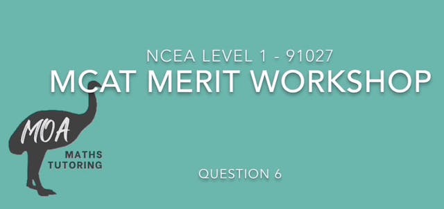 NCEA 91027 - MCAT Merit workshop Question 6