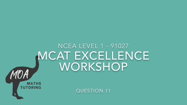 NCEA 91027 - MCAT Excellence Question 11