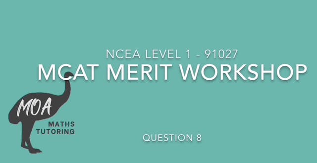 NCEA 91027 - MCAT Merit workshop Question 8