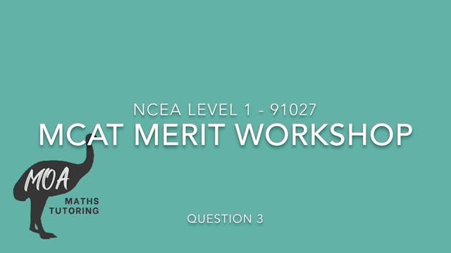 NCEA 91027 - MCAT Merit workshop Question 3