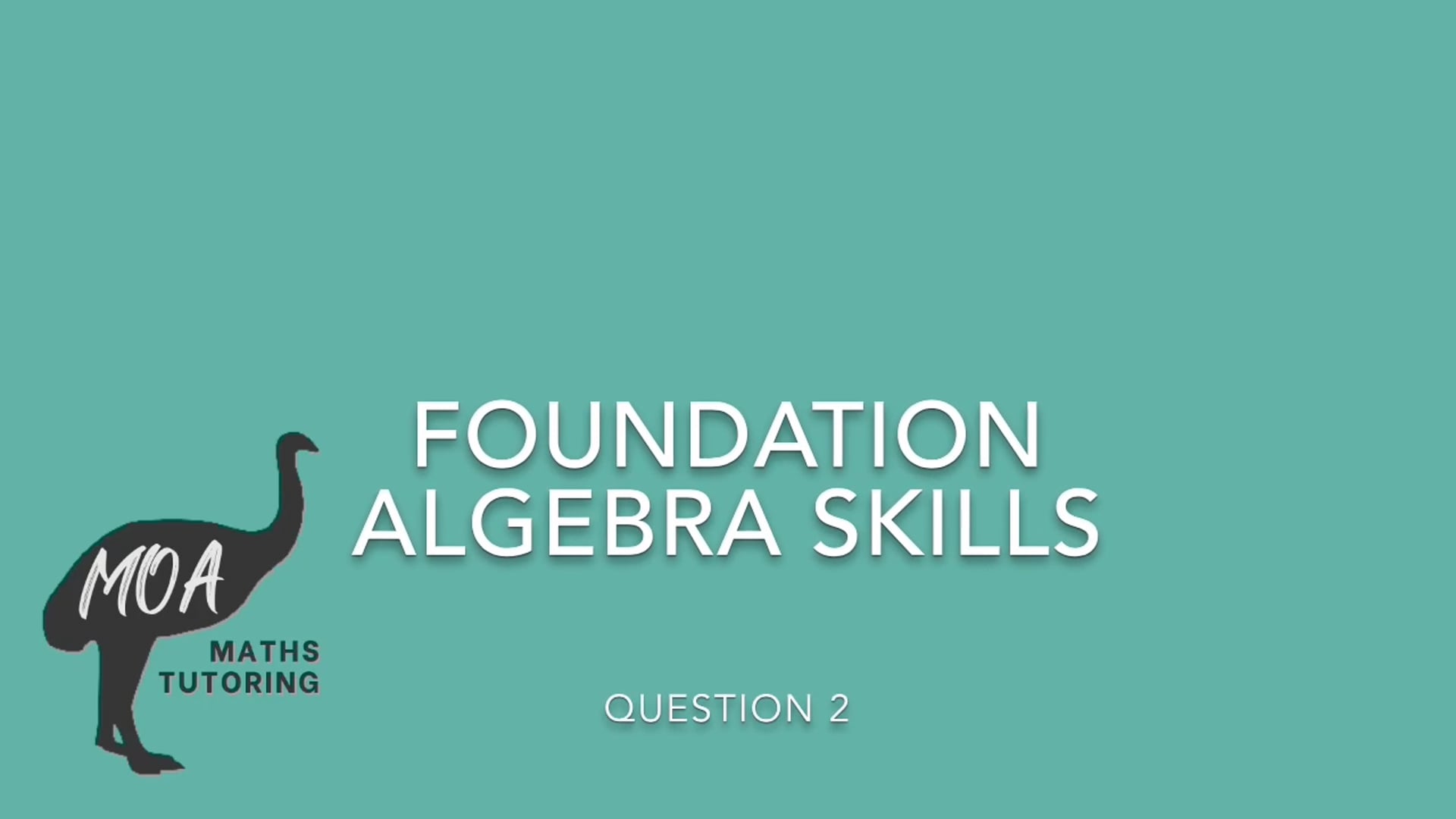 Algebra skills question 2 - factorising common factors in terms