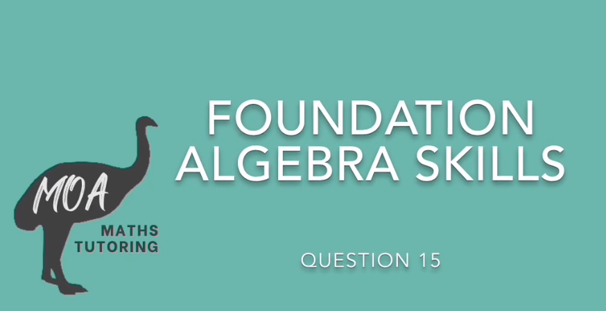 Algebra skills question 15 - simultaneous equations