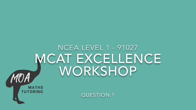 NCEA 91027 - MCAT Excellence Question 1