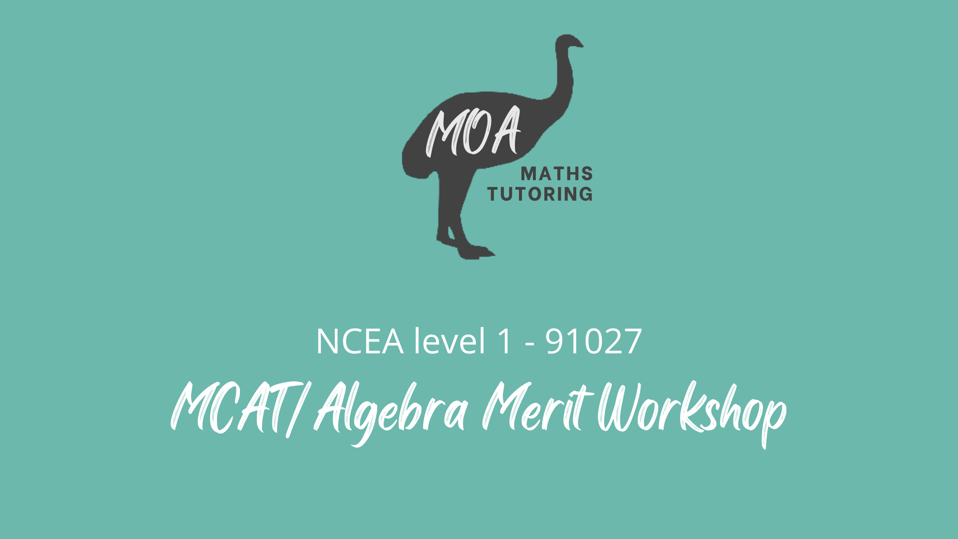 NCEA 91027 - MCAT/Algebra Merit Workshop
