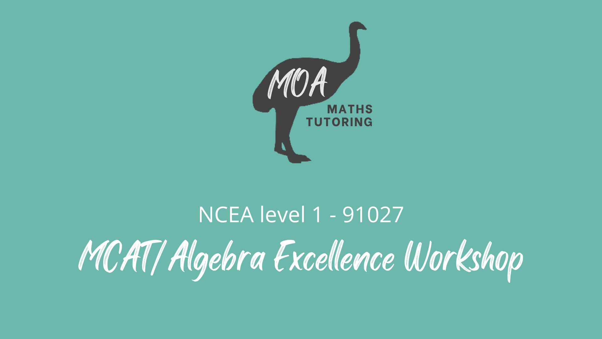 NCEA 91027 - MCAT/Algebra Excellence workshop