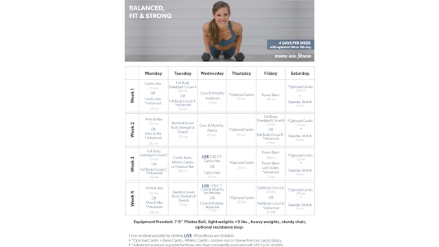 Pregnancy Balanced Fit & Strong Calendar 