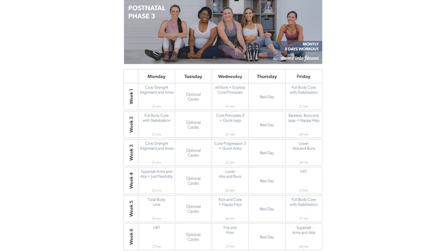 Postnatal Plus+ Calendar