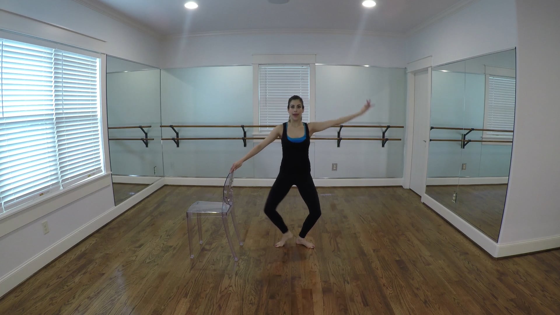 Barre Outer Thighs No Equipment just a chair for support 