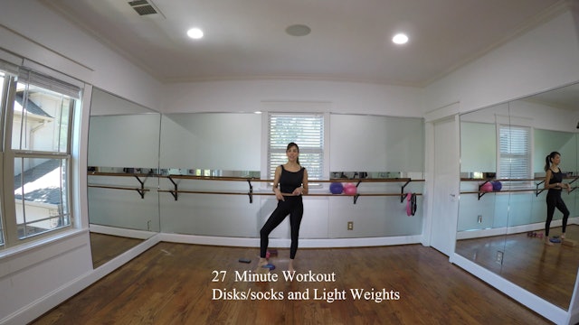 27 Minute Workout with Disks and a Yoga Block