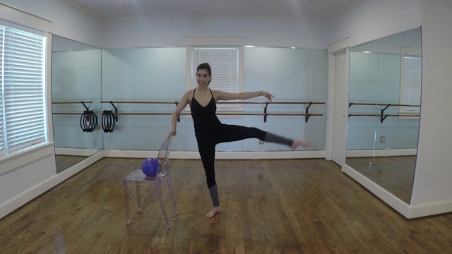 Barre #1 OPTIONAL Ball or Small Pillow for Core work and Chair for support
