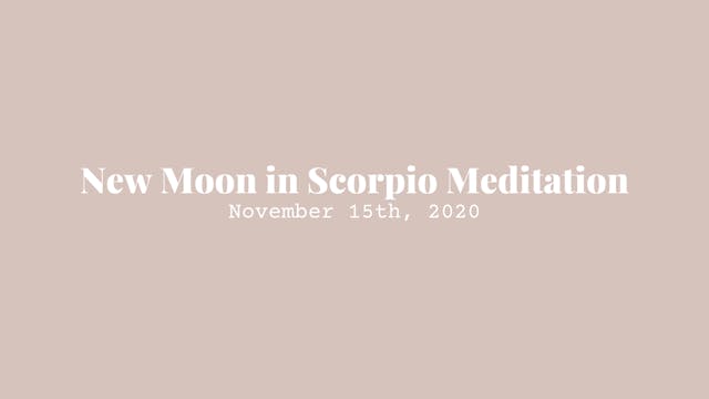 New Moon in Scorpio November 2020