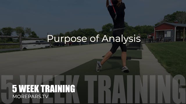 Week 1 - Purpose of Analysis