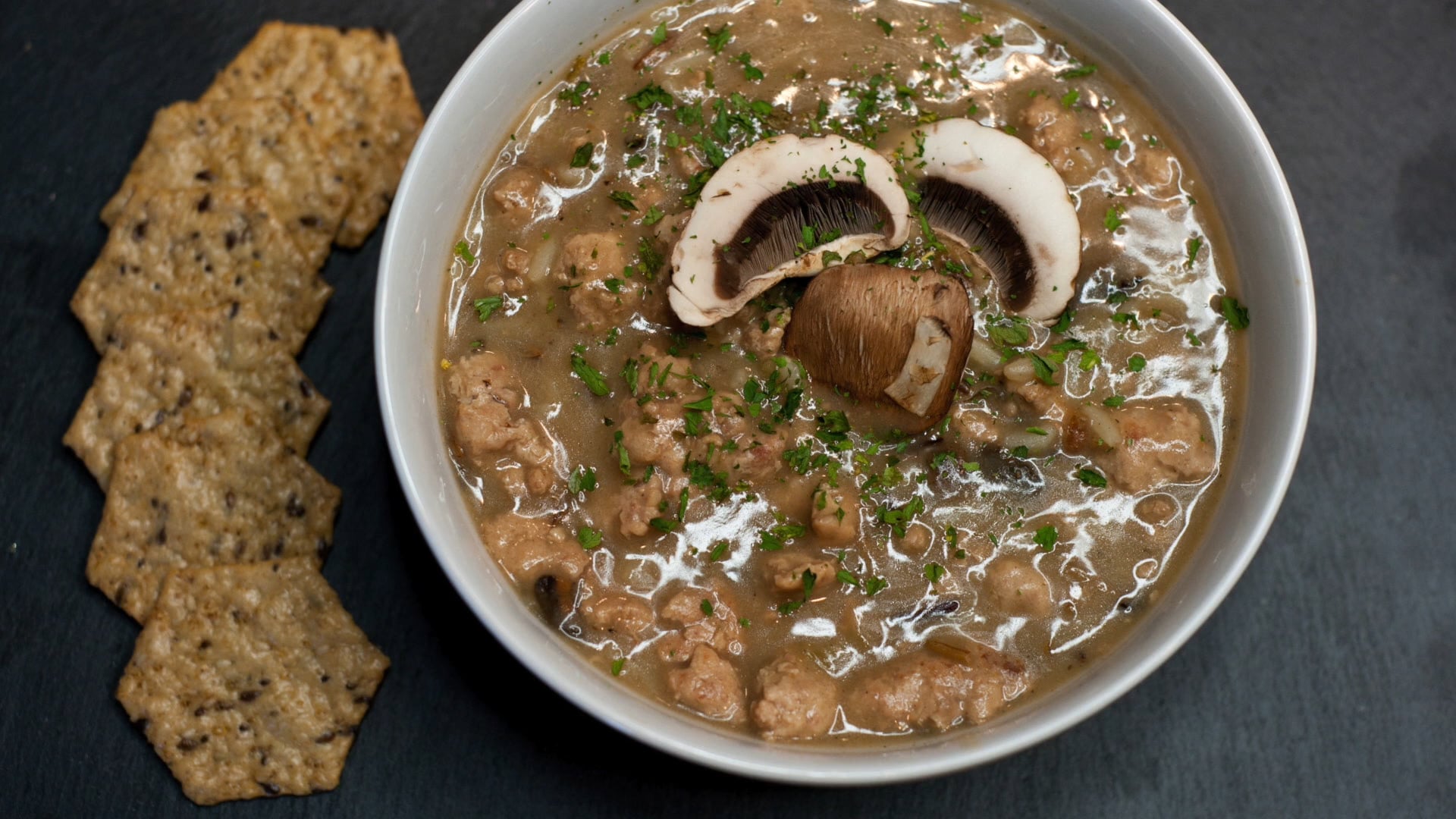 Wild Turkey Rice and Mushroom Soup • KIITK