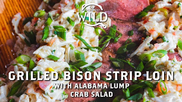 Crab Salad Topped Grilled Bison Strip...