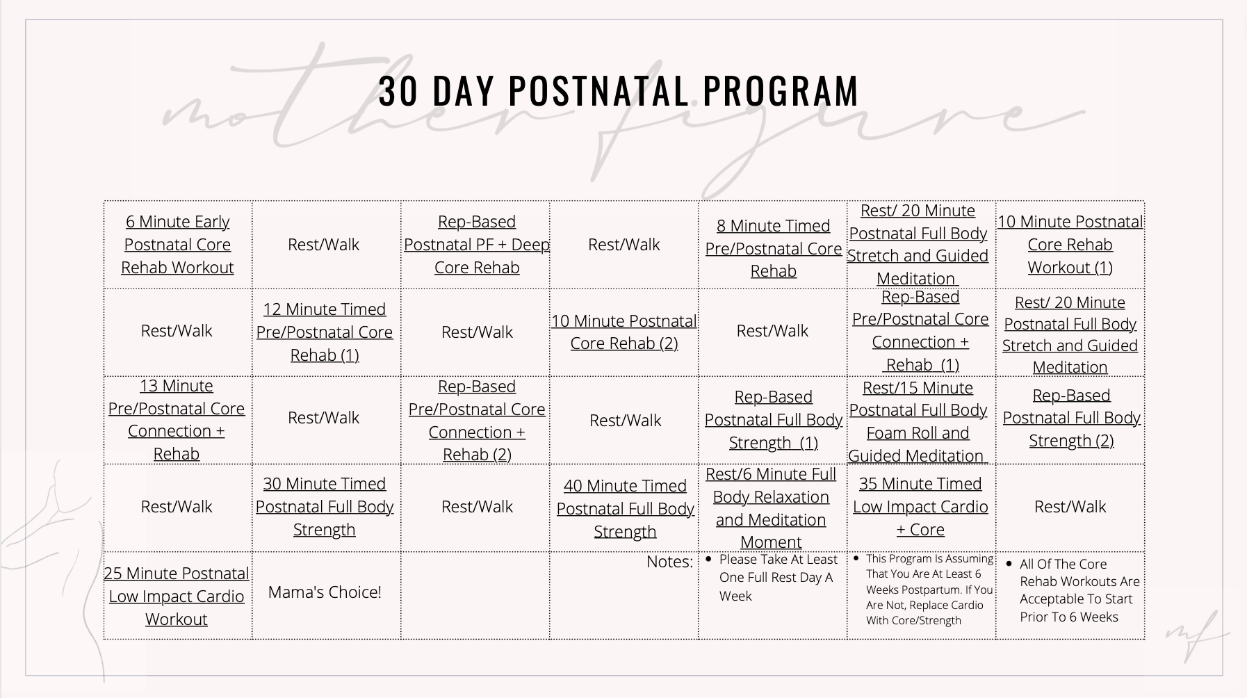 30 Day Postnatal Program