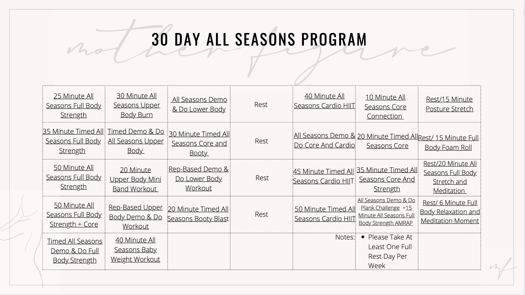 30 Day All Seasons Program