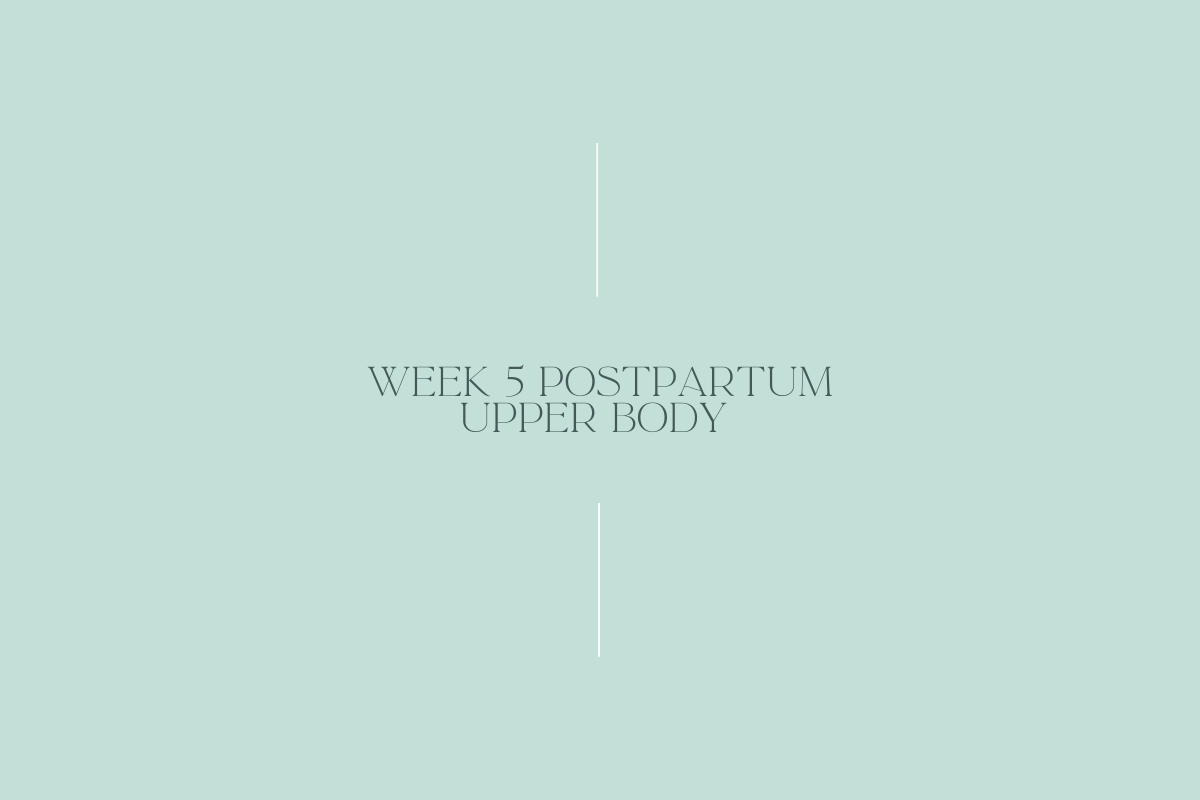WEEK 5 - Postpartum Upper body