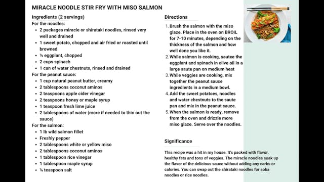 Miracle Noodle Stir Fry with Miso Salmon