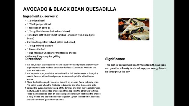 Avocado & Black Bean Quesadilla 