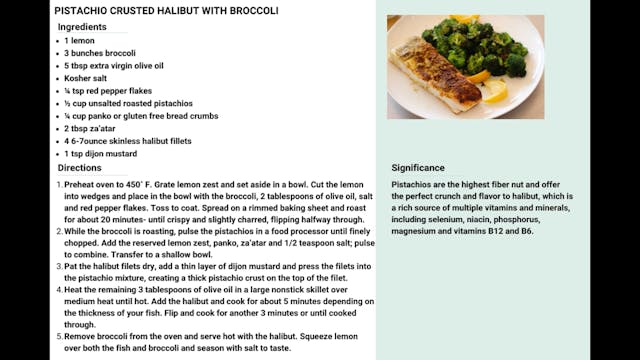 Pistachio Crusted Halibut with Broccoli