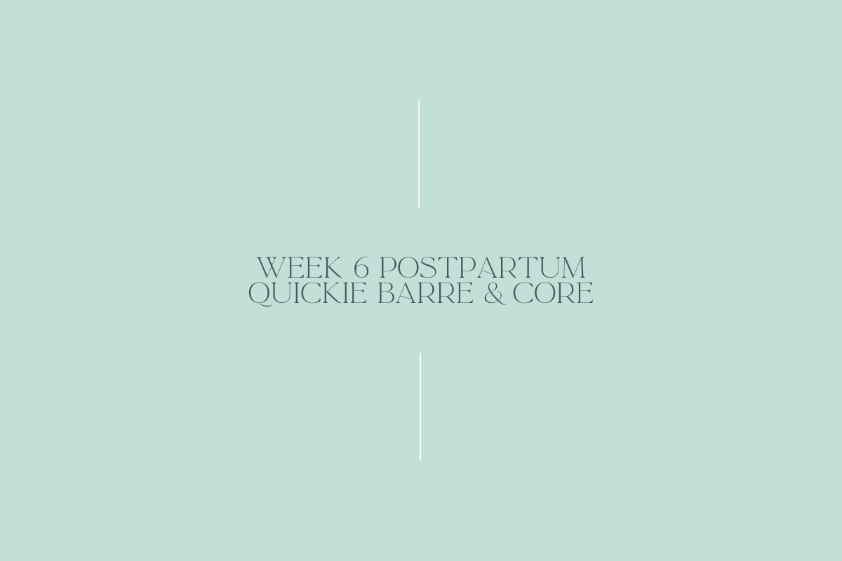 WEEK 6 Postpartum - Quickie barre & core