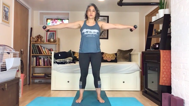 Yoga Shred-Inspired, focus on arms & core with light weights