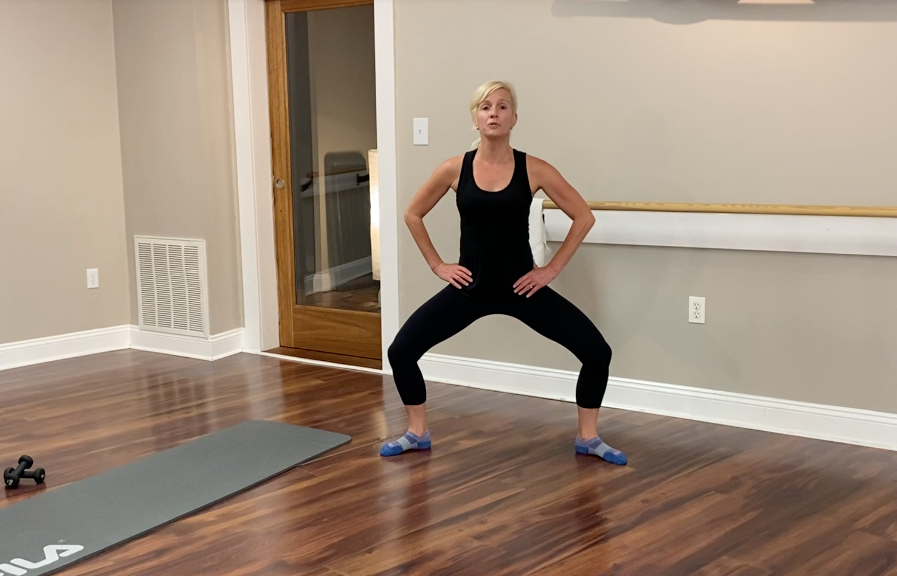 Barre Sculpt- Light weights and Pilates ball (pillow)